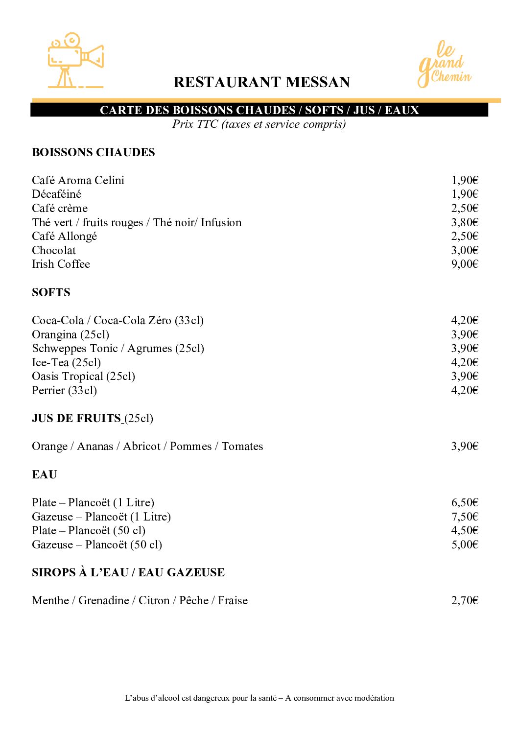 CARTE DES BOISSONS CHAUDES 3