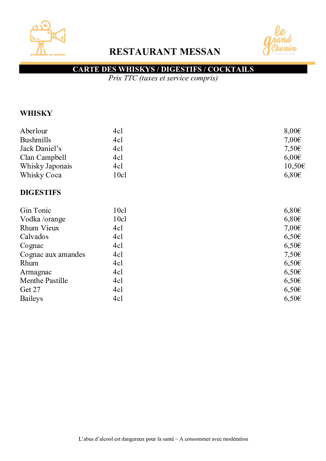 CARTE DES BOISSONS CHAUDES - 3 copie
