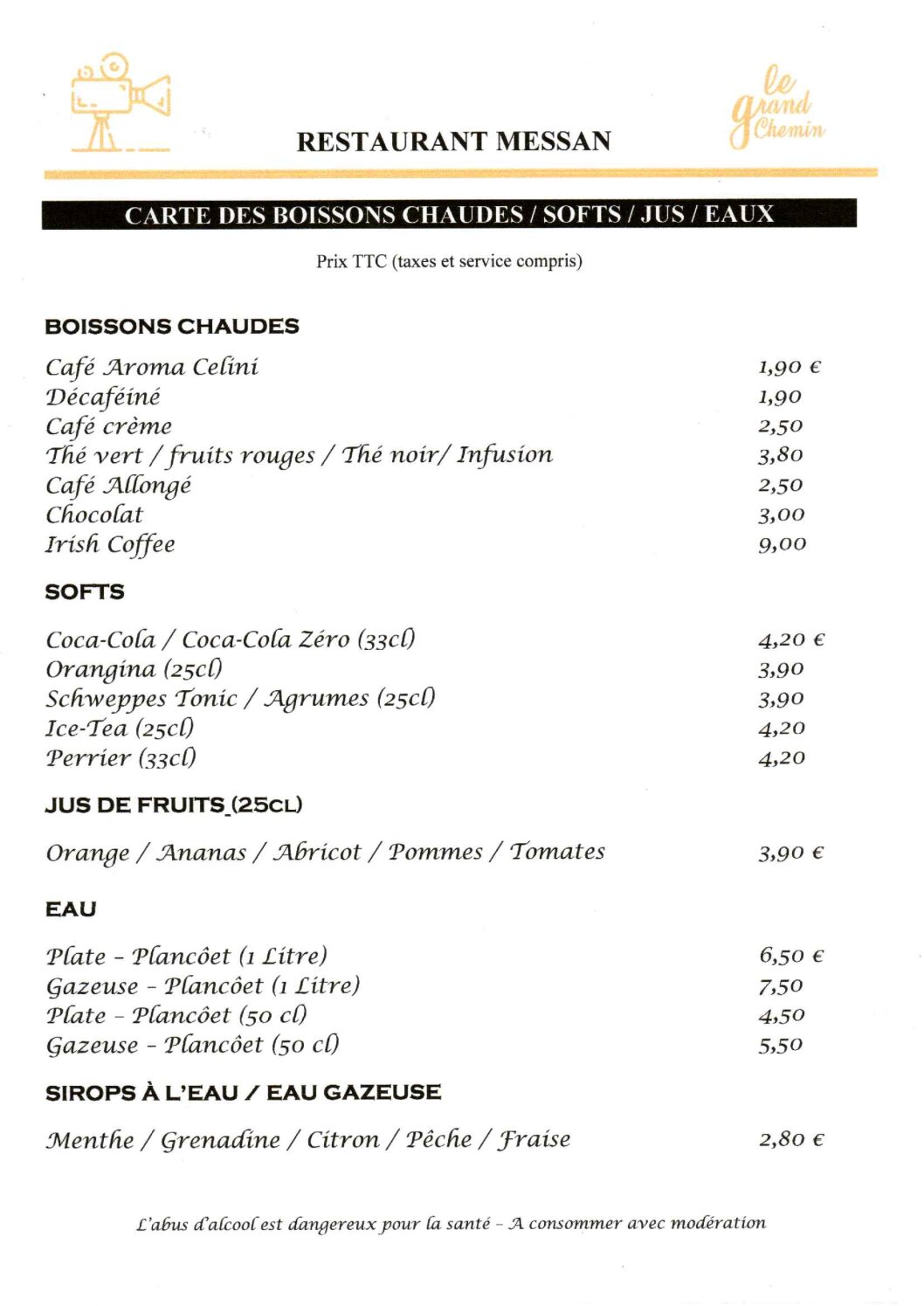 Carte boissons chaudes LGC été 2025 - copie 2